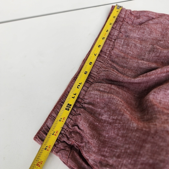 Cynthia Rowley Womens Pink 100% Linen Wide Leg Capri Pants Loose Pockets Sz L - Picture 7 of 11